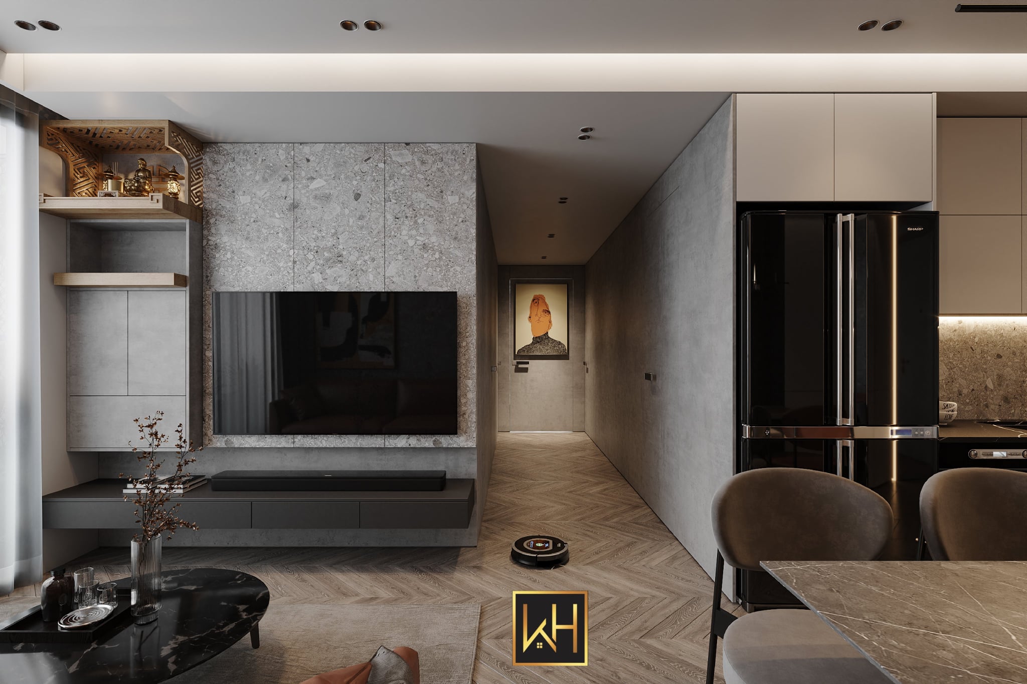 Nội thất căn hộ chung cư kết hợp giữa hiện đại và cổ điển, tối ưu không gian sống