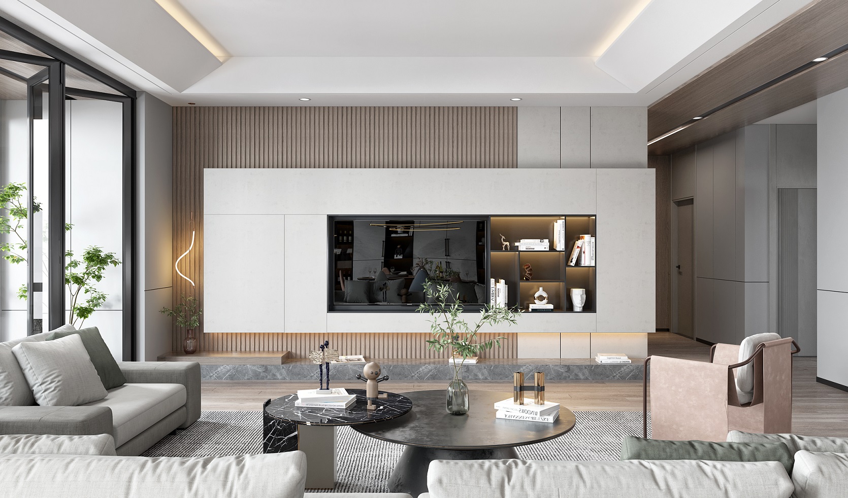 Chọn tone nâu và trắng làm màu chủ đạo giúp không gian trở nên ấm áp nhưng vẫn giữ được nét tinh tế.