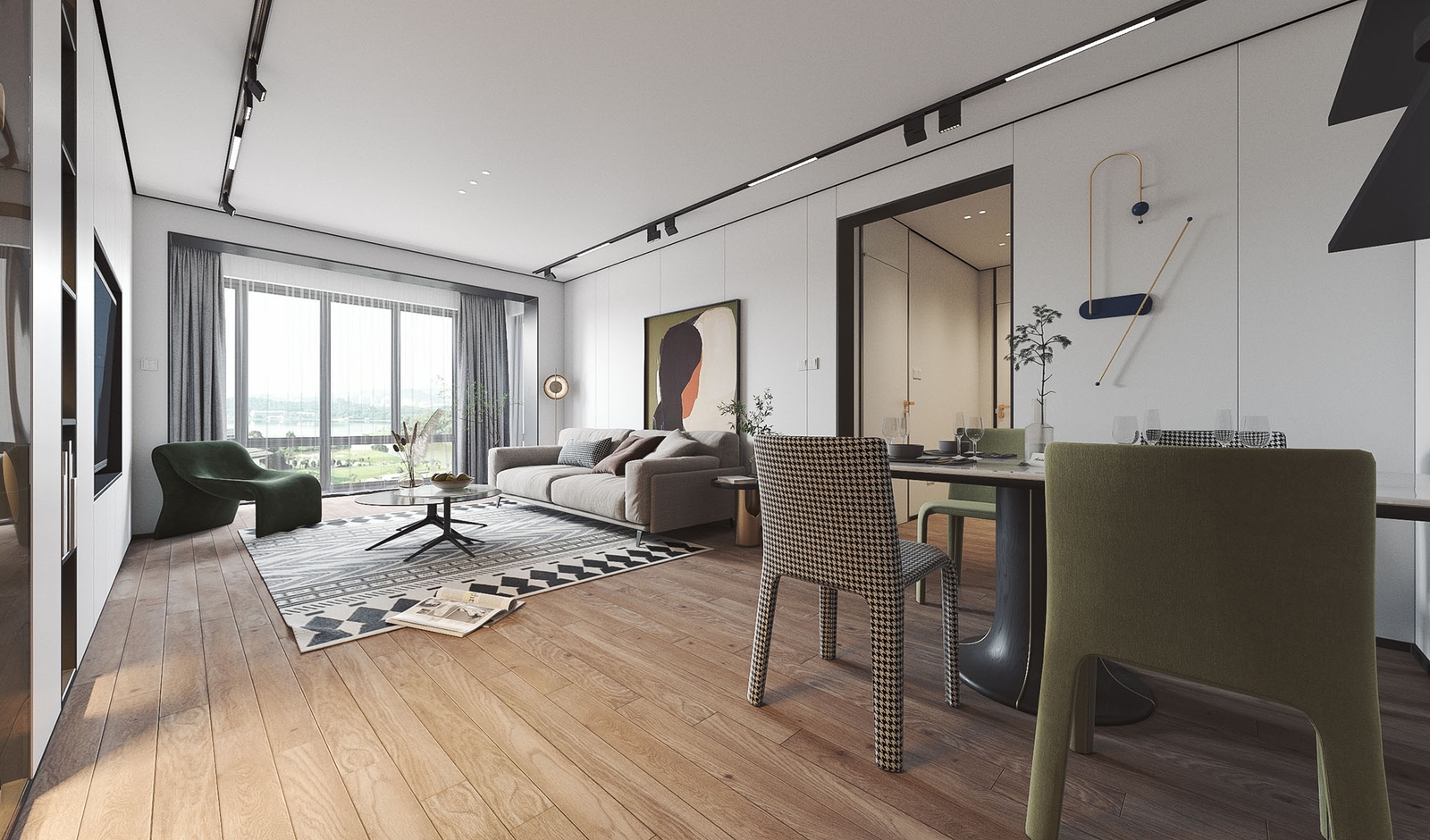 Phong cách tối giản với tông trắng tạo cảm giác sạch sẽ và mở rộng không gian.