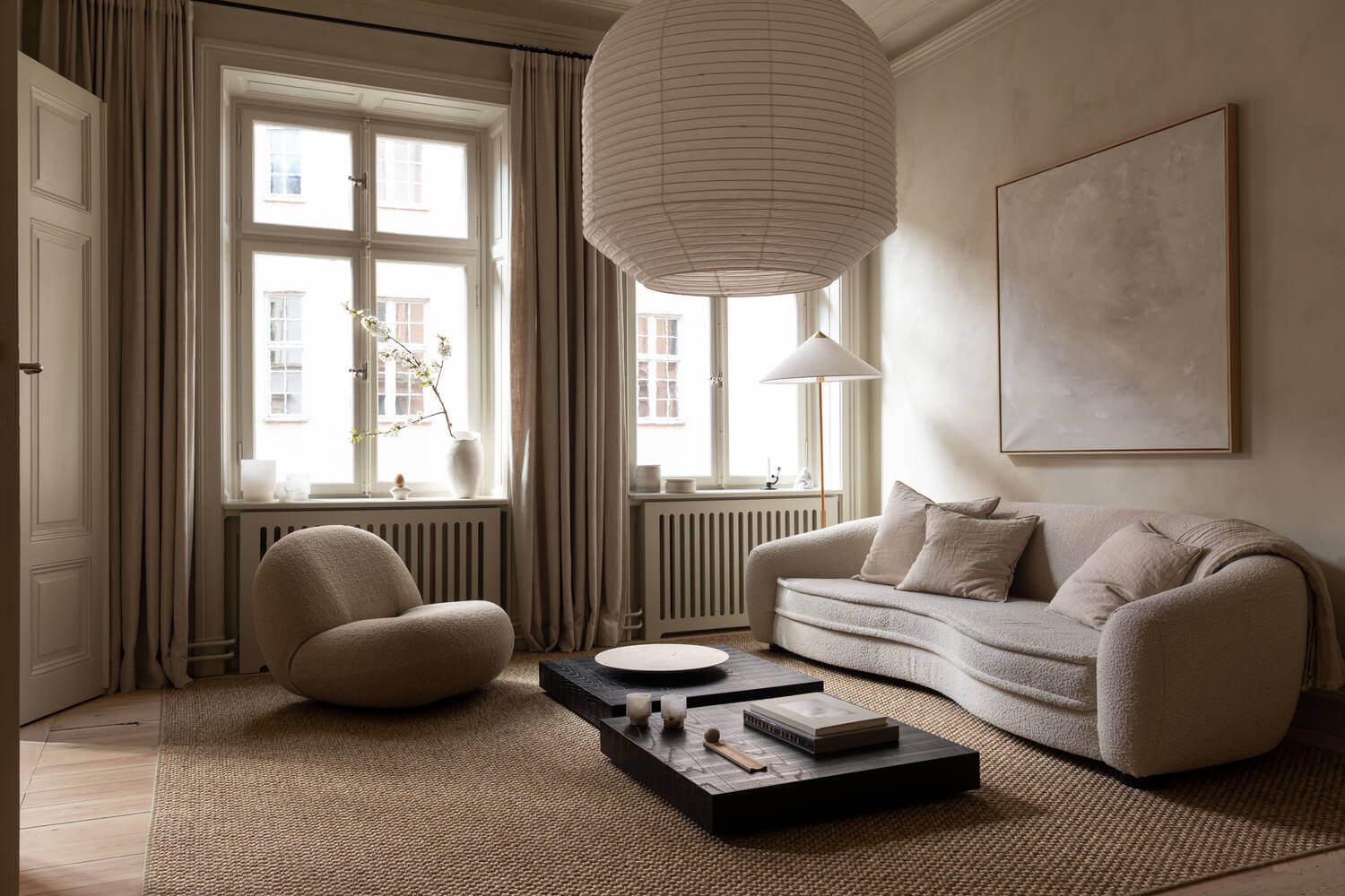 Thiết kế nội thất căn hộ 3 phòng ngủ Japandi