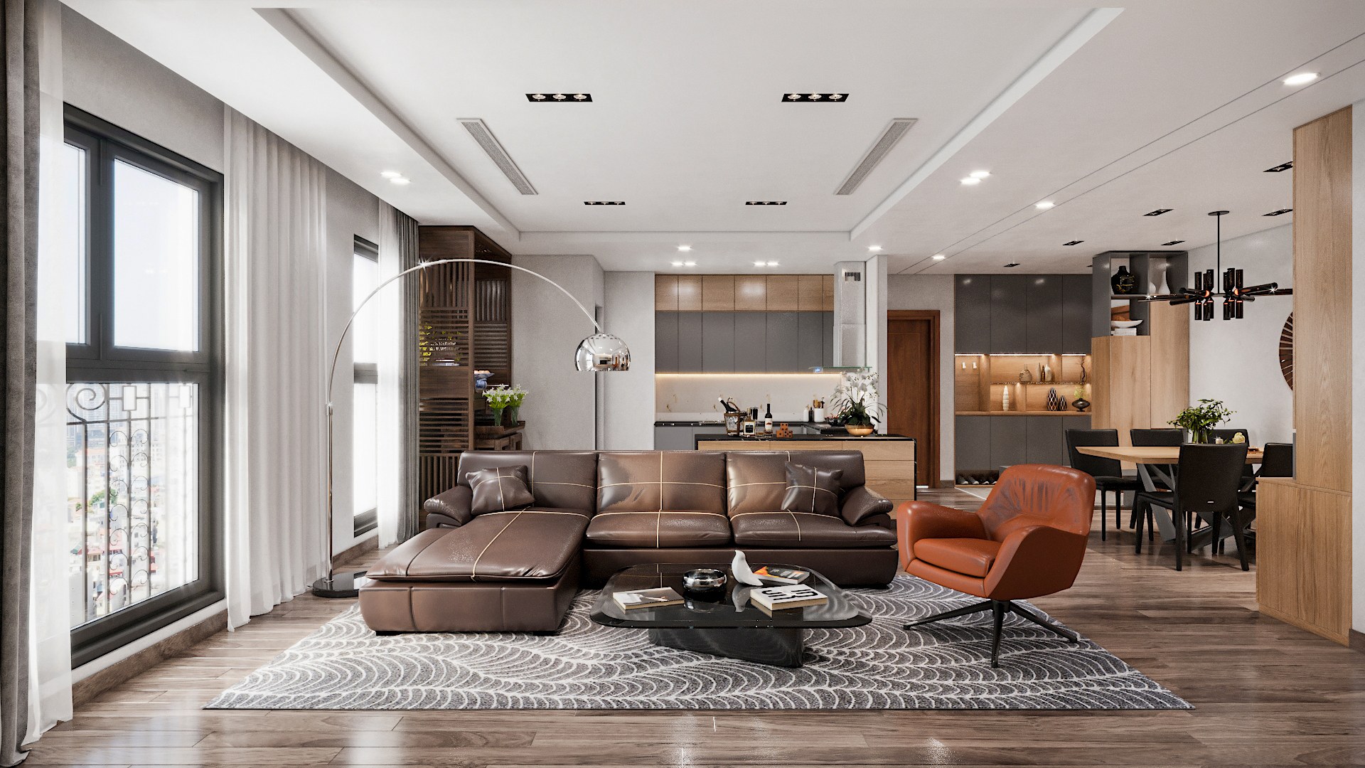 Mẫu thiết kế nội thất chung cư 3 phòng ngủ 140m2