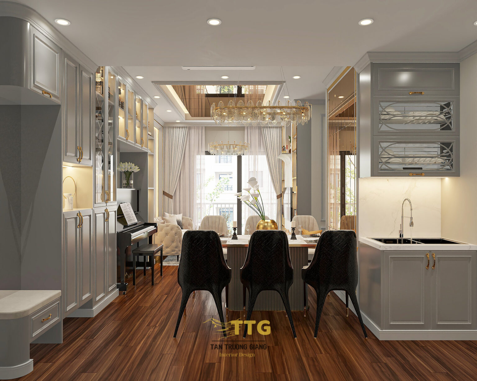 Thiết kế bếp chung cư 3 phòng ngủ