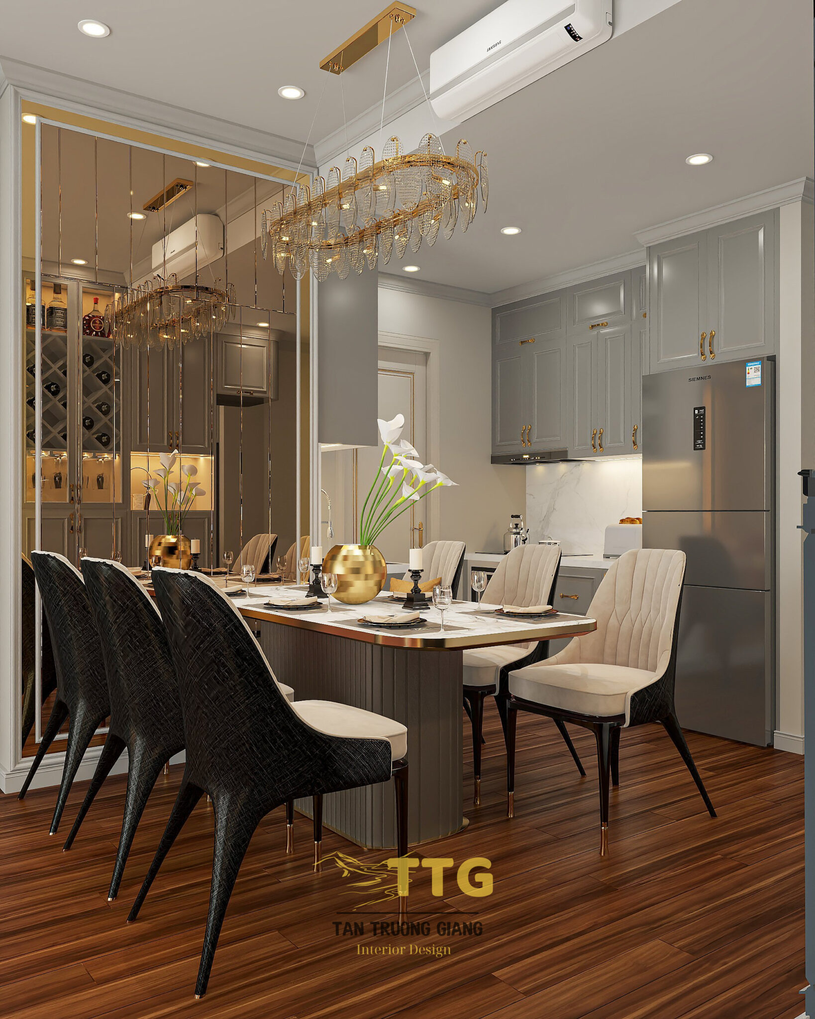 Nội thất bếp chung cư 3 phòng ngủ