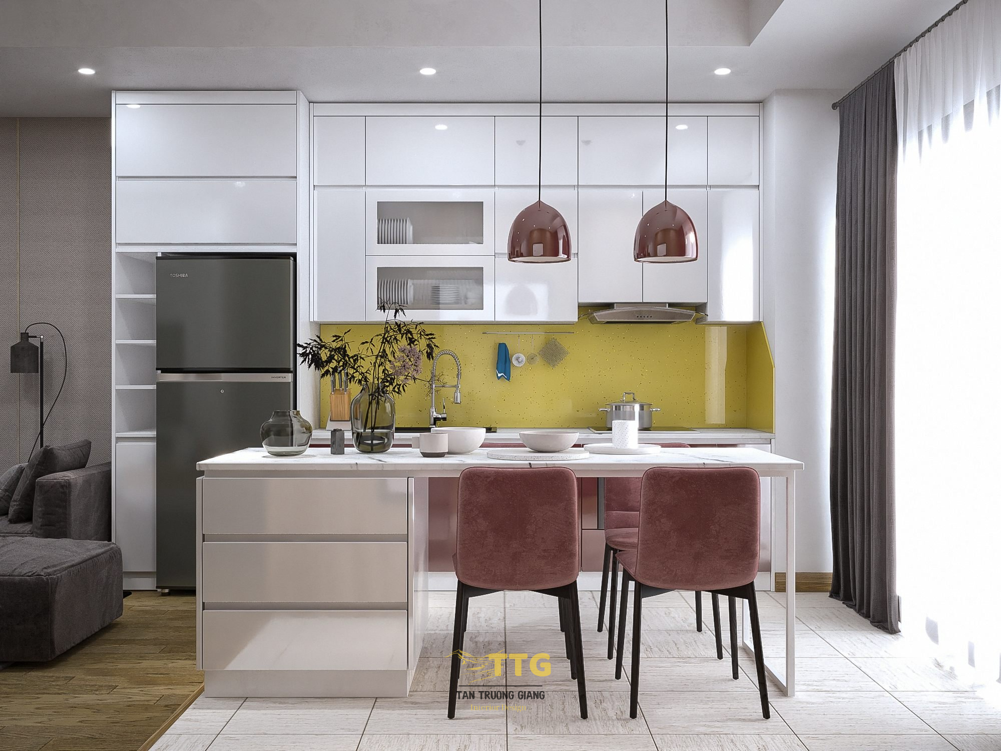 Nội thất bếp tối giản