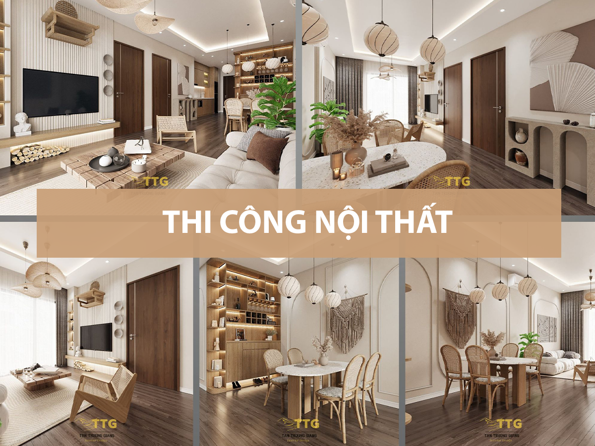 Thi công nội thất gỗ công nghiệp chất lượng cao tại Tân Trường Giang.